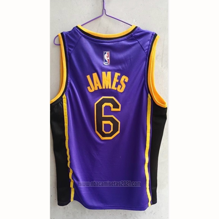 Camiseta Los Angeles Lakers LeBron James #6 Statement 2022-23 Violeta